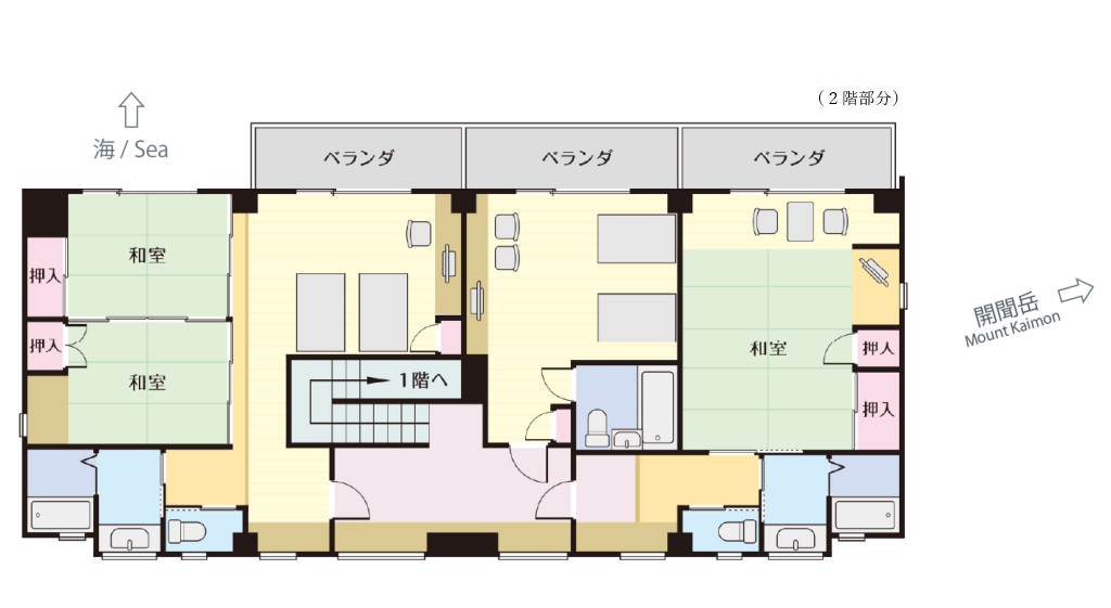 オーシャンビュー開聞岳間取図2F